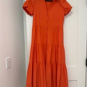 Brochu Walker Orange button down midi dress